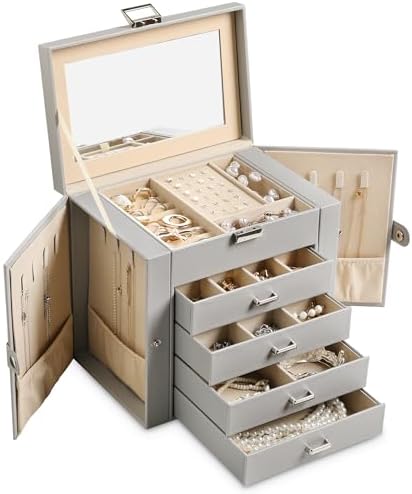 Frebeauty 5-Layer Jewelry Box for Women,Jewelry Organizer with 4 Drawers by Frebeauty