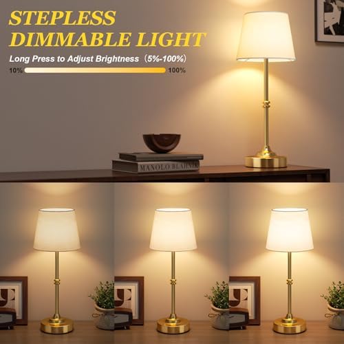 Kakanuo Cordless Table Lamp, Rechargeable Battery Operated, Brass, 1 Pack - Image 3