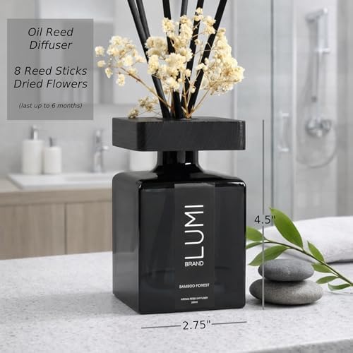 Luxury Aroma Gift Set | Bamboo Forest Scent - Reed Diffuser (200ml), Wood Wick Soy Candle (200g), Room Spray(50ml) | Includes Dried Flowers & 8 Reeds | Luxurious Fragrance for Home Décor | Great Gifts - Image 4