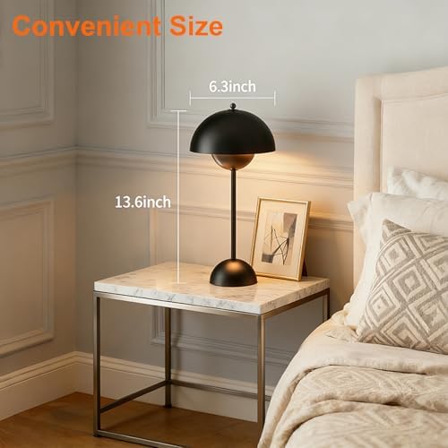 Dawnrise Cordless Table Lamp with 3 Color Temperatures, Industrial Style - Image 4