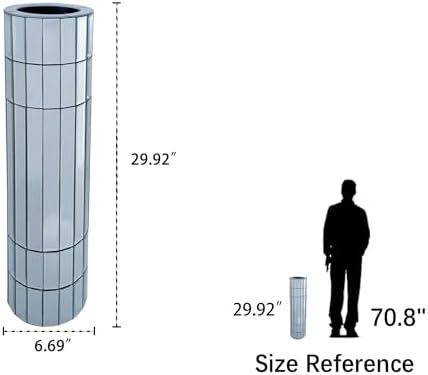 29.92" Tall Floor Vase for Living Room, Octagonal Mirror Vase & Glass Silver Floor Vases for Artificial Plants and Pampas Grass, Easy Assembly (29.92", Round) - Image 3