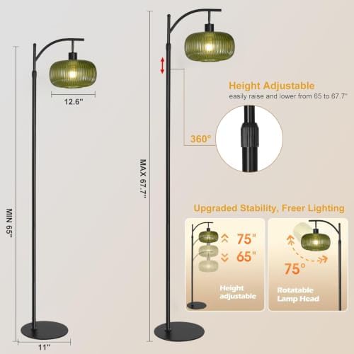 Modern Floor Lamps for Living Room, Dimmable Gold Standing Lamp with Remote - Image 4