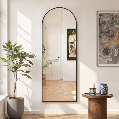 Mirror Full Length 59"x16", Arched Full Body Floor Mirrors with Stand - Image 2