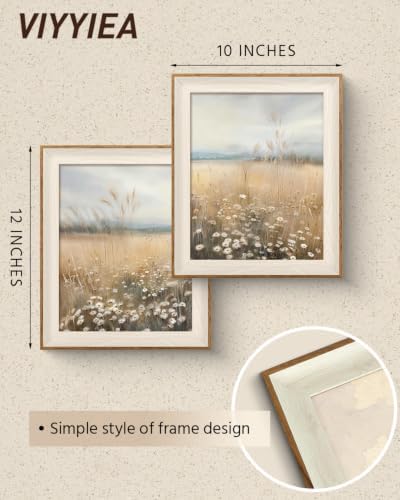 VIYYIEA Framed Autumn Daisy Field Wall Art Set for Living Room, 10x12 Inch - Image 5
