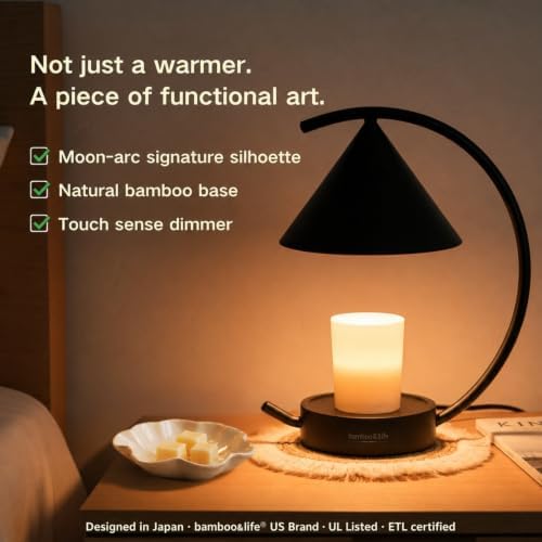 Japandi Moon Arc Candle & Wax Warmer Gift Set, Tsukimi Inspired - Image 4