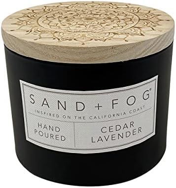 Sand + Fog Scented Candle - Cedar Lavender – Additional Scents and Sizes – 100% Cotton Lead-Free Wick - Luxury Air Freshening Jar Candles - Perfect Home Decor – 12oz by SandFogHome