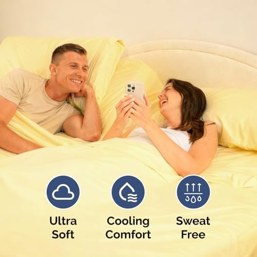 Flex Top Split Head King 4 Piece Sheet Set - Ultra-Soft & Cooling - Yellow - Image 5