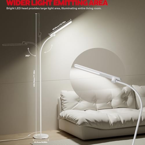 Honeywell LED Floor Lamp Dimmable Gooseneck Reading Living Room Bedroom 77" - Image 3