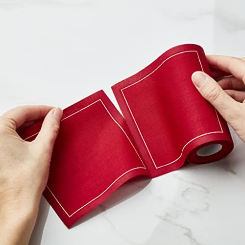 Cotton Cocktail Napkin - 4.3 x 4.3 in - 50 units per roll - Lipstick Red - Image 2
