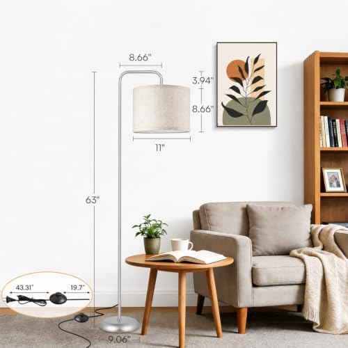 TJOY Floor Lamp, ‌Silver‌ Standing Floor Lamp for LivingRoom with 3CCT Bulb - Image 7