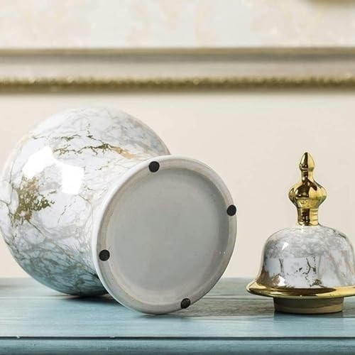 Ceramic Vase,Modern VaseDecorative Ceramic Flower Vase Luxury Floral with Lid Ceramic Floral Traditional Porcelain Vase Home Table Decoration, White(Small) - Image 5