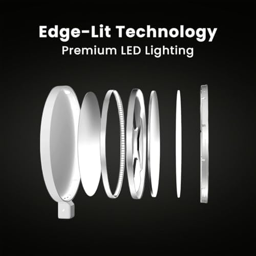 LUME CUBE Edge 2.0 LED Desk Lamp | Dimmable Home Office Desk Light with USB Charging Port & Strong Swing Arm | Adjustable Color Temperature and Brightness | Circle Webcam Light - White - Image 4