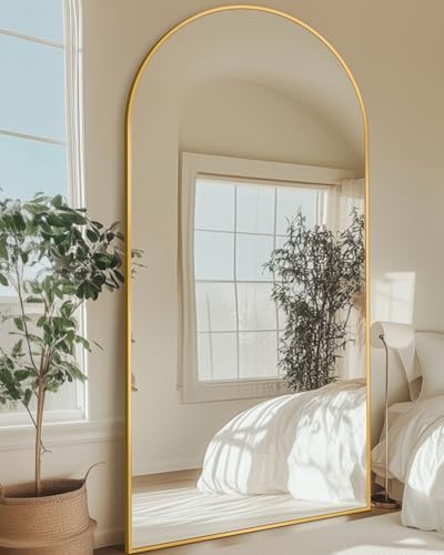 78"x38" Arched Full Length Mirror with Stand,Full Body Floor Mirror - Image 2
