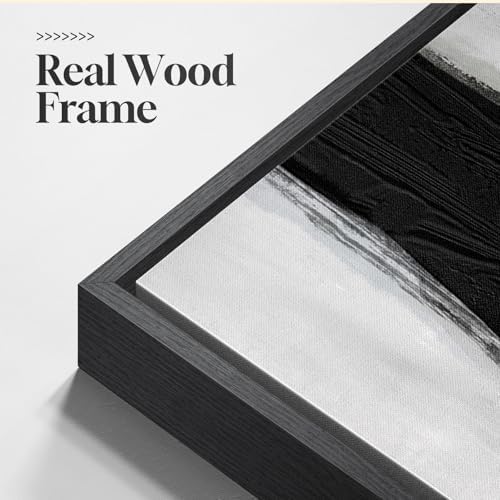 Large Framed Black White Abstract Wall Art for Living Room Set of 2, 24x36 - Image 5