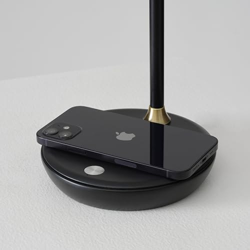 Brightech Ezra Office Desk Lamp – Wireless Charging Pad and Temperature Changing Light Options – Living Room Table Lamp for Mid-Century, Art Deco, Contemporary Décor - Black - Image 3