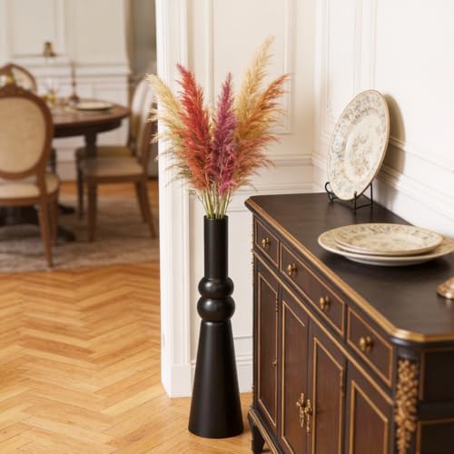 23.6Inch Black Floor Vase – Modern Minimalist Decorative Resina Vase for Living Room, Bedroom, Office, Faux Flowers, Table, Mantel, Entryway - Image 4