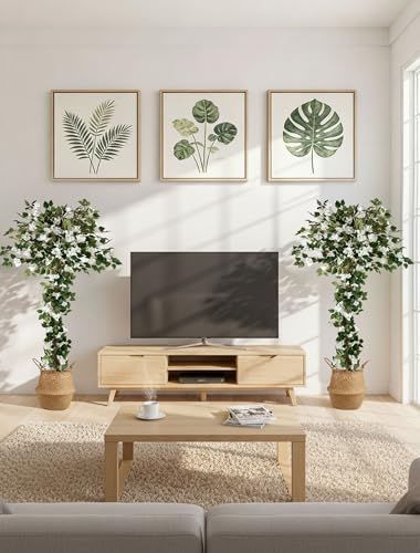BLOSMON 5ft Bougainvillea Artificial Trees for Outdoor Porch Decor, White - Image 7