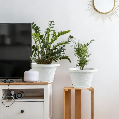 Quarut 12 Inch Pots for Plants,4 Pack Large Flower Pots with Drainage Hole - Image 3