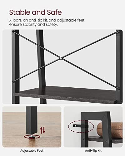 VASAGLE Ladder Shelf, Bookcase Book Shelf, Storage Shelves, 4-Tier, 22In - Image 5