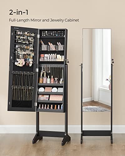SONGMICS LED Jewelry Cabinet Standing, Lockable Armoire - Image 3
