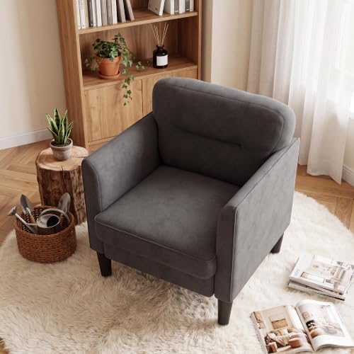 Kromax Accent Chair for Living Room, Comfy Upholstered Armchair, Grey - Image 7