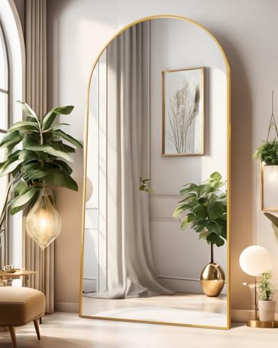 ITSRG Full Length Mirror with Stand, 47"x91" Floor Mirror Freestanding, Arched Mirror, Oversize(Gold) - Image 3