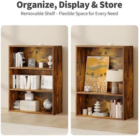 Sweetcrispy 3 Shelf Bookcase Open Display Bookshelf Storage Organizer - Image 5