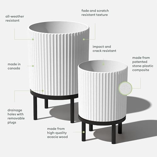 Veradek Demi Series Raised Duo Planters - Set of 2 Planters with Stands - Image 2