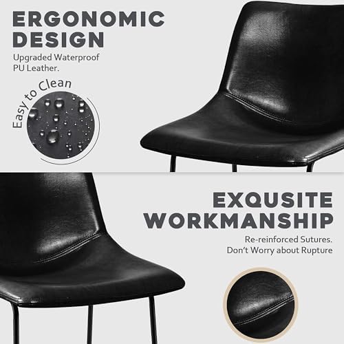 Waleaf Dining Chairs Set of 4, 18" Faux Leather Counter Height Bar Stools - Image 5