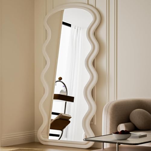 Koonmi 71“x32” Wavy Mirror Full Length, Flannel Full Body Mirror - Image 6