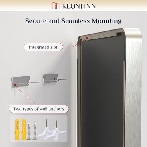 Keonjinn 48 x 24 Inch Brushed Nickel Bathroom Vanity Mirror, Aluminum Frame - Image 5
