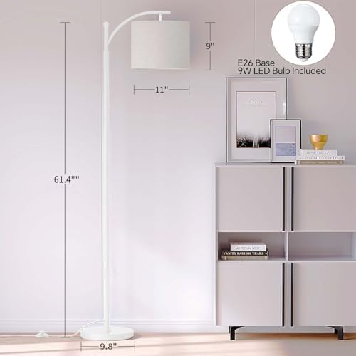 SUNMORY Arc Floor Lamp, Modern Floor Lamp with 9W 3 Color Temperatures Bulb - Image 3