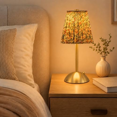 4 Pcs Cordless Table Lamp Rechargeable Touch Lamp, Gold Floral - Image 5