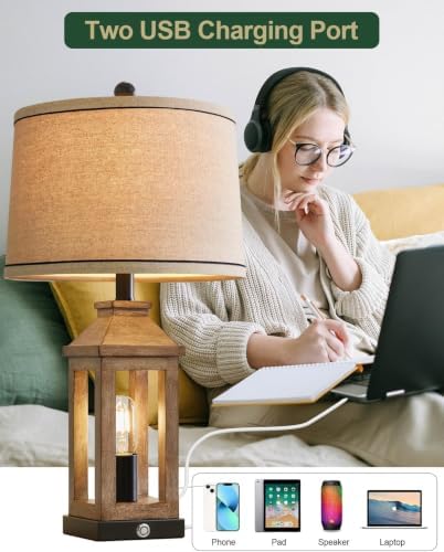 23.75" Farmhouse Dual USB Charging Ports 3-Way Dimmable Touch Control - Image 3