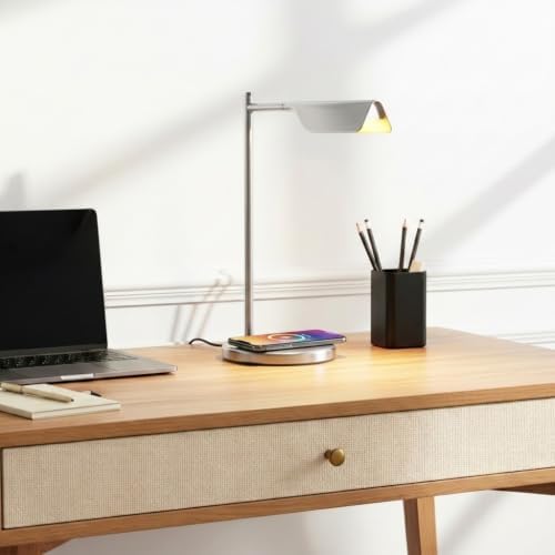 Brightech Leaf LED Table lamp, Pharmacy LED Desk Lamp for Living Rooms & Offices, Adjustable Standing Lamp for Bedroom Reading, Task Lamp for Sewing & Craftwork - Nickel - Image 6