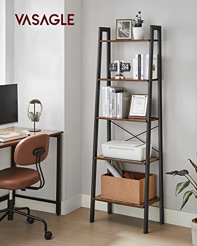 VASAGLE Ladder Shelf, Bookcase Book Shelf, Storage Shelves, 5-Tier, 22In - Image 2