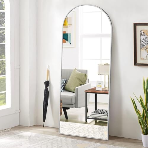 BEAUTYPEAK 65" x 24" Arch Full-Length Mirror with Stand, Silver - Image 6