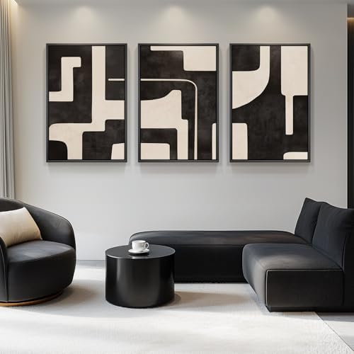 Large Framed Neutral Abstract Canvas Wall Art for Living Room, 24x36 Inch - Image 4