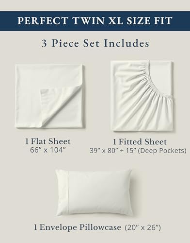 LANE LINEN Twin XL Sheet Set 100% Organic Cotton Soft 3pc - Glacier Grey - Image 4