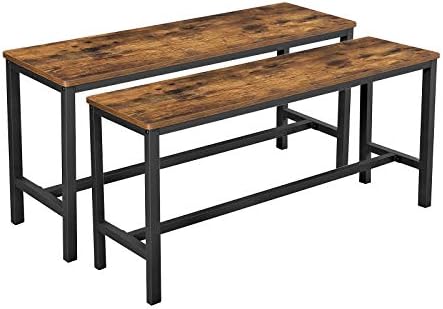 VASAGLE Dining Bench Set of 2, 42.5'' Kitchen Bench by VASAGLEbySONGMICSHOME