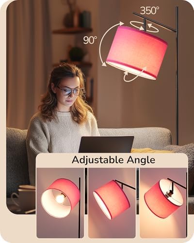 EDISHINE Pink Modern Floor Lamps for Living Room, 64.7" Arc Standing Lamp - Image 3
