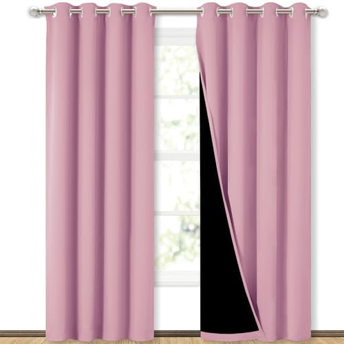 NICETOWN Crystal Pink Blackout Curtains for Dining Room 52" x 84" 2 Panels by NICETOWN