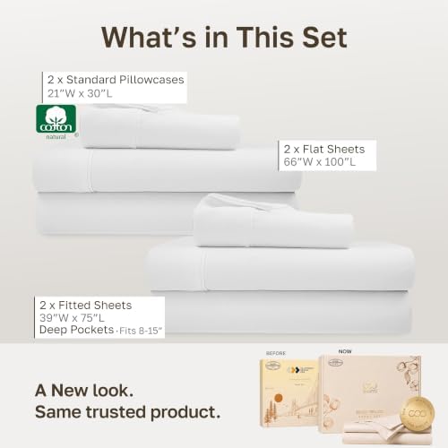 California Design Den 2-Pack 100% Cotton Sateen Twin Size Bed Sheets Set - Image 3