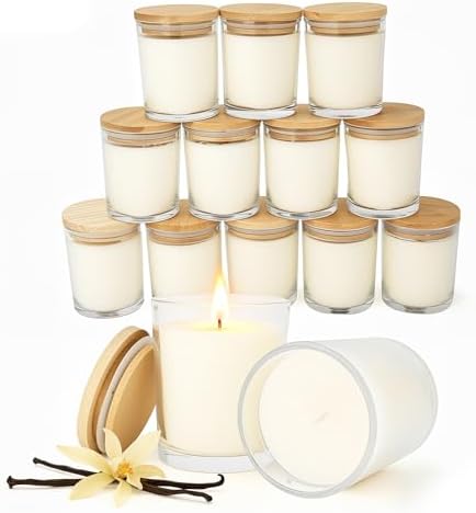 12 PCS 6oz Vanilla Scented Candles Set, Creamy Soy Wax Candles | Warm & Cozy Home Fragrance, Bulk Gift Box for Wedding, Holiday, Party Favors and Decor by Trxvxo