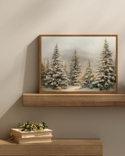 InSimSea Vintage Christmas Winter Framed Wall Art, Warm Forst Tree,12x16In - Image 7