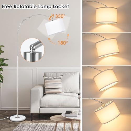 Qingmiao Dimmable Arc Floor Lamp, Remote & Foot Switch, Adjustable Shade - Image 4