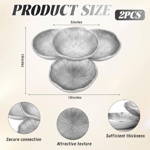2 Pack Cluster of 4 Serving Trays Silver Small Resin Cluster Bowl - Image 2