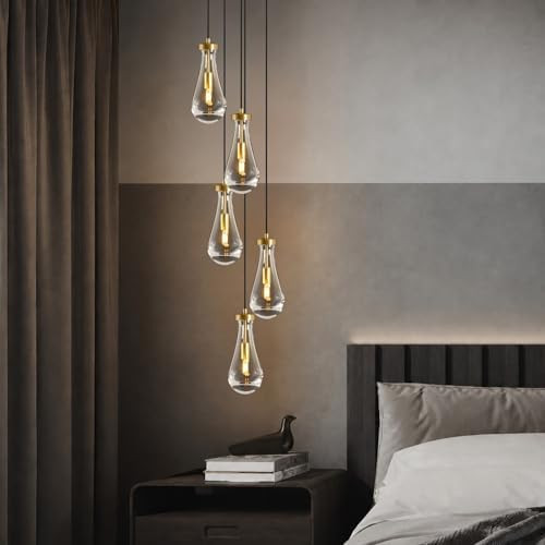 Raindrop Pendant Light Fixtures of 5 Lights,Tear Drop Pendants Light - Image 3