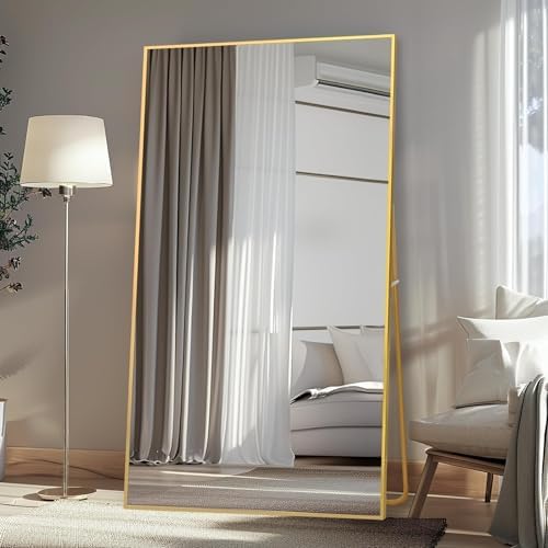 LFT HUIMEI2Y 76"x34" Full Length Mirror, Gold Floor Mirror by LFTHUIMEI2Y