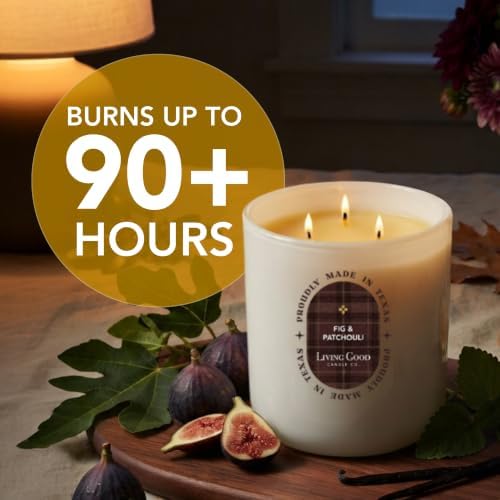Fig & Patchouli Beeswax Candle, Green Fig & Earthy Patchouli, 90+ Hr Burn - Image 2